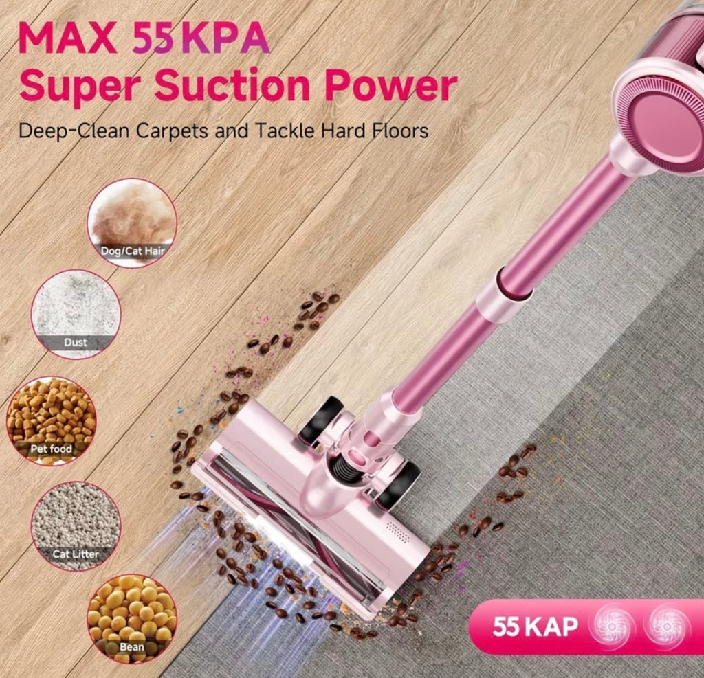 Single-Unit, Wireless 55Kpa Powerful Stick Vacuum, Lightweight Household Cleaner, Home Essential for Housekeeping, Wireless Vacuum for Hardwood Carpet/Floor/Pet Hair