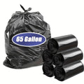 100pc HEAVY DUTY Black Disposable Large Garbage Bag for Trash Cans, Super Strong 65 Gallon. Durable and Leak-Proof