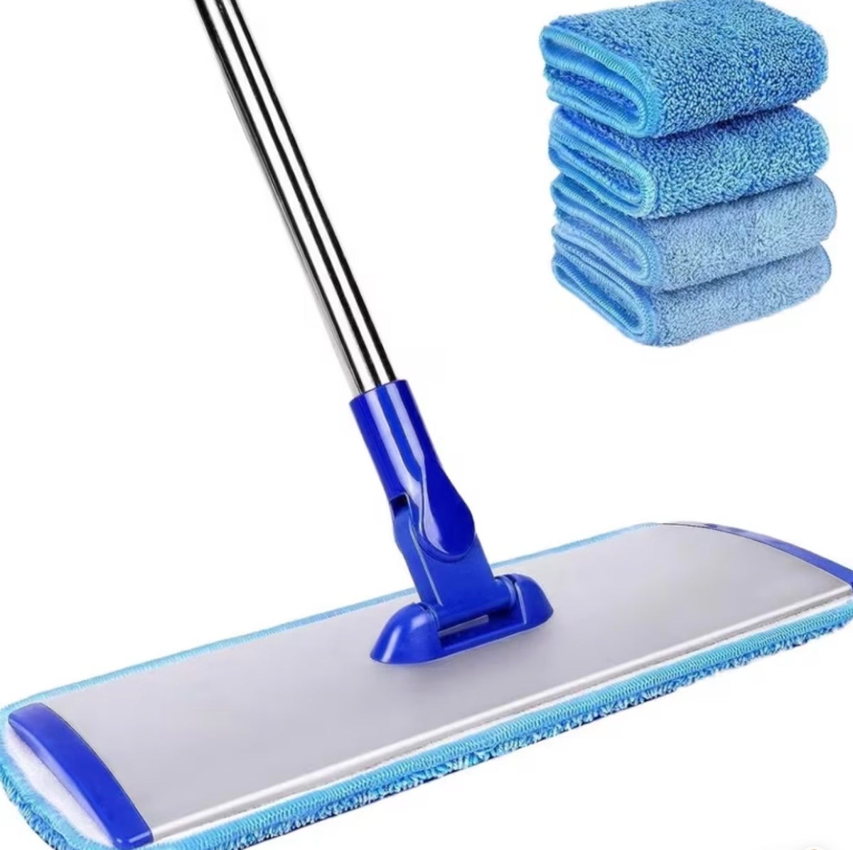 18" Professional Microfiber Flat Mop Cleaning System Stainless Steel 2 Reusable Washable Mop Pads for Hardwood Easy Swivel