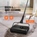 VEVOR Carpet Sweeper, 7.87 in Sweeping Paths, Floor Sweeper Manual Non Electric, 300 ml Dustbin Capacity with Comb for Home Office Rugs Hardwood Surfaces Wood Floors Laminate, Cleans Dust Pet Hair
