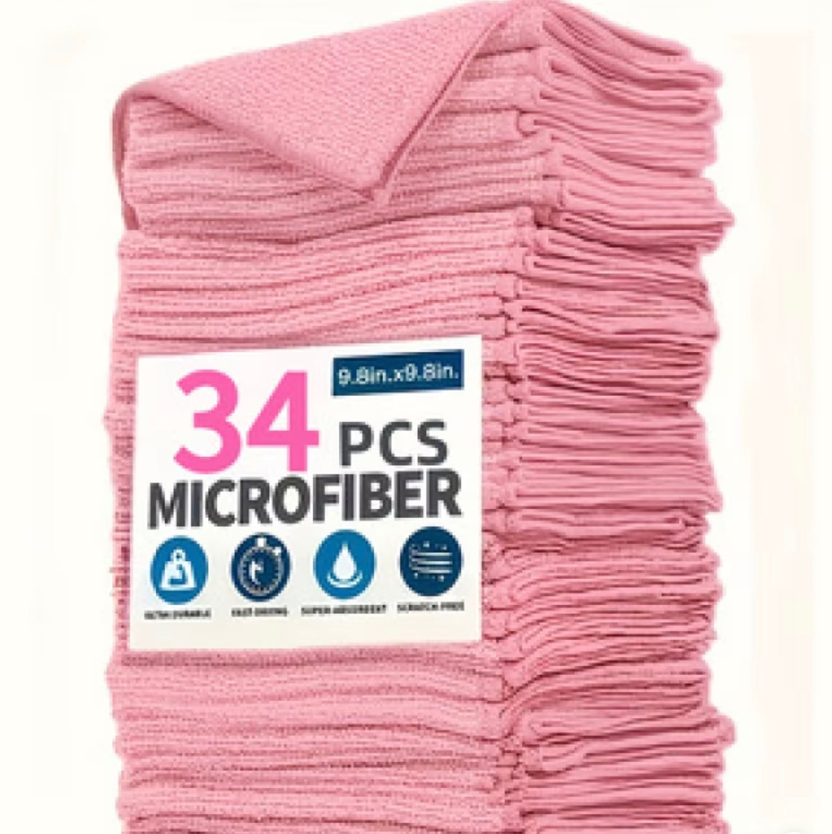 34pcs Ultra-Fine Light Pink Micro Fiber Set
