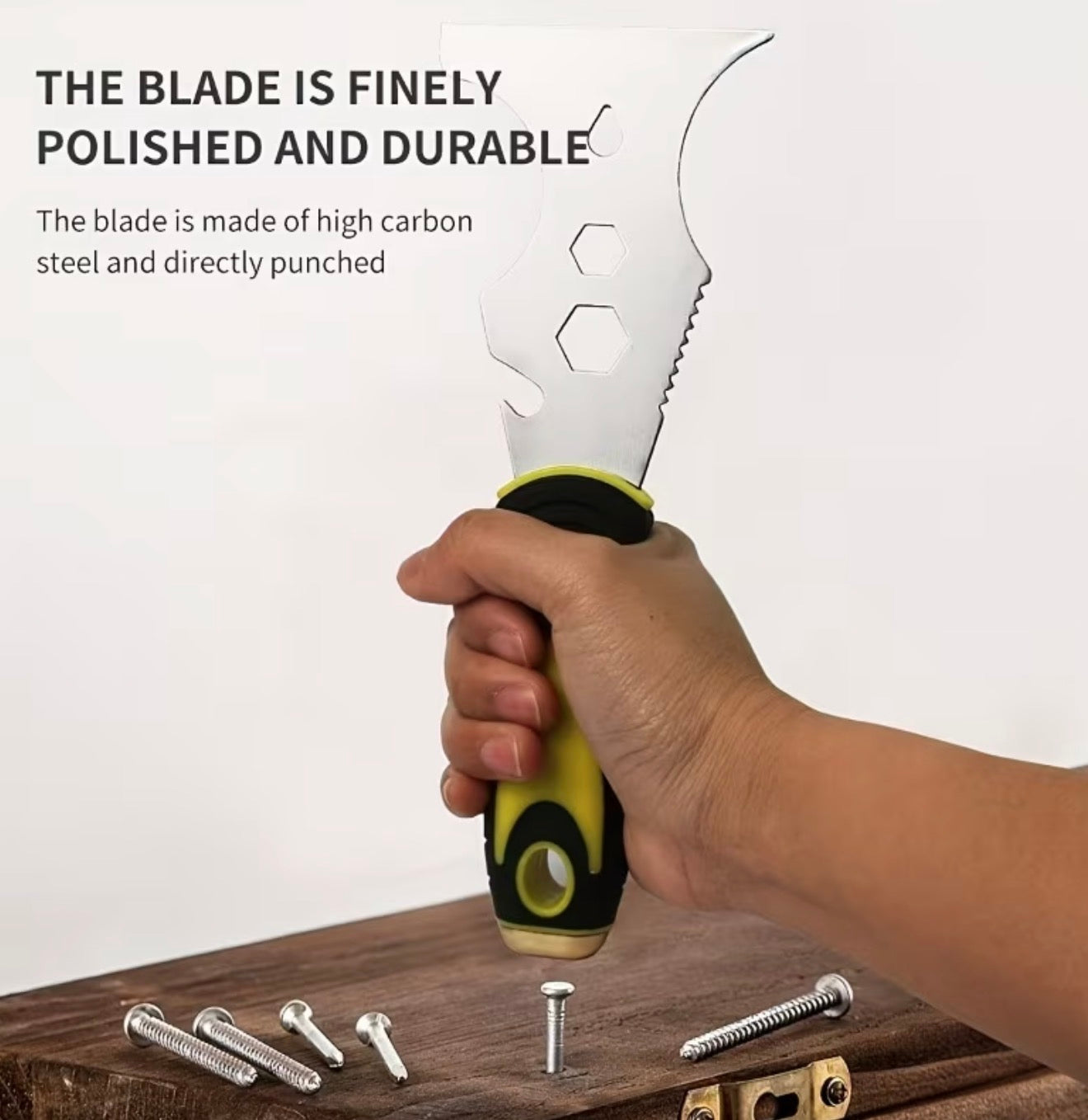 15-in-1 Multitool Paint/Gum Scraper with Serrated Edges, Ergonomic Handle & Durable Metal Polished Blade