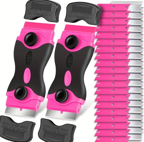 1 Double-Ended Scraper Tool Multi-Purpose Cleaning Scraper, Suitable for Decals, Stickers, Labels, Adhesive Removal, Scraper for Cleaning Windows, Floors, Ext.