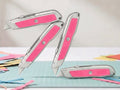 1 Utility Retractable Box Cutter with Aluminum Metal Body, 3-Position Adjustable Blade, Comfortable Anti-Slip Grip for Crafts, Packages, Paper, Boxes & Cartons(Pink)