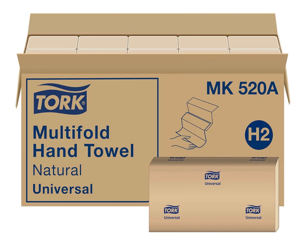 Tork Multifold Hand Towel, Natural, 16 packs x 250 sheets