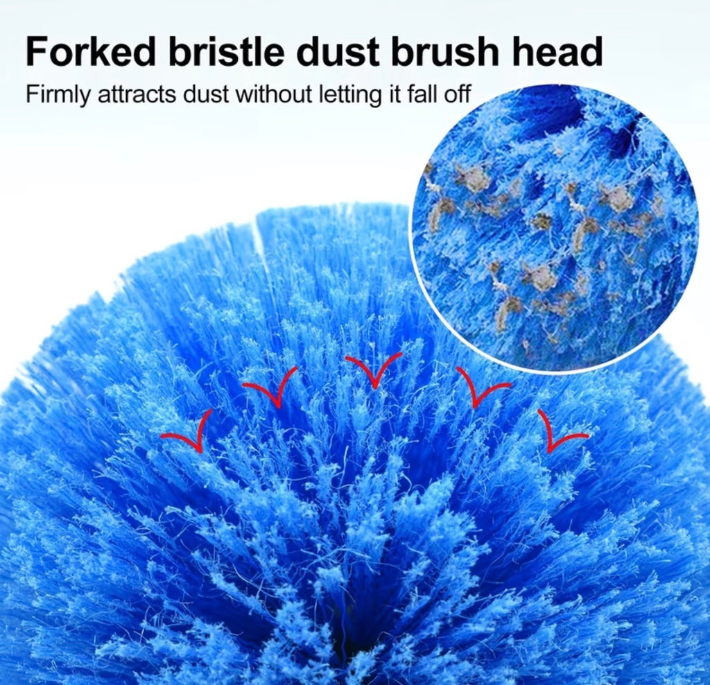 2pcs Cobweb Duster Head Brush-Twist-On Spider Web Brush for Outdoor & Indoor Web Cleaning, Fits Standard 3/4 Inch Threaded Poles, Reusable Brush Heads for Cleaning