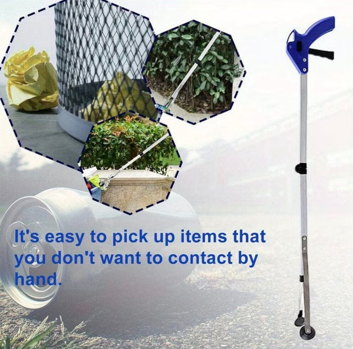 2 Pack Garbage Picking Tool 81cm/ 32Inch Long Hand Picker Aluminum Alloy Trash Grabber Reacher Easy Pick-Up and Trash Retrieval for Picking up Objects
