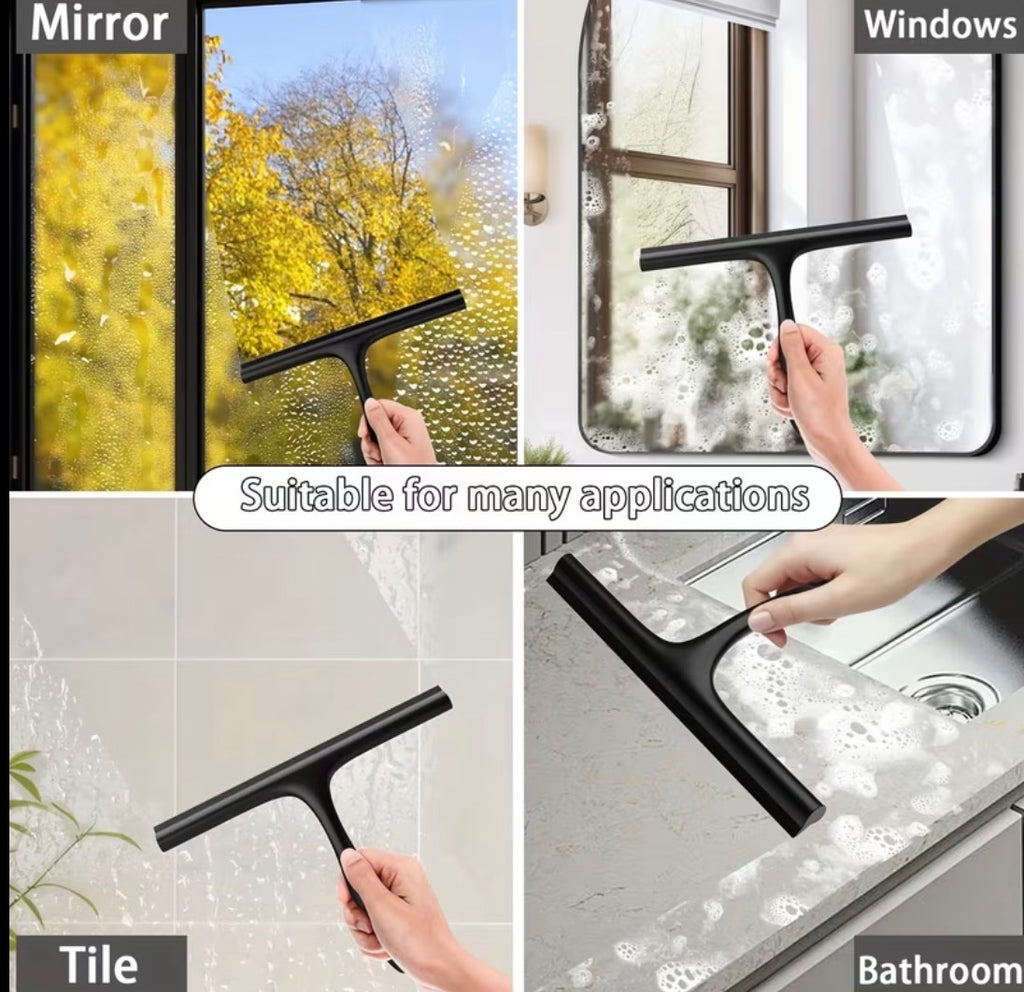 1pc All-Purpose Silicone Squeegee - Streak-Free Glass Cleaning Tool for Shower Doors, Bathroom Windows, Mirrors, Kitchen Tiles, Car Windows - Easy Water Removal Scraper, Bathroom Cleaning Tool|Streakfree Cleaning|Silicone Squeegee