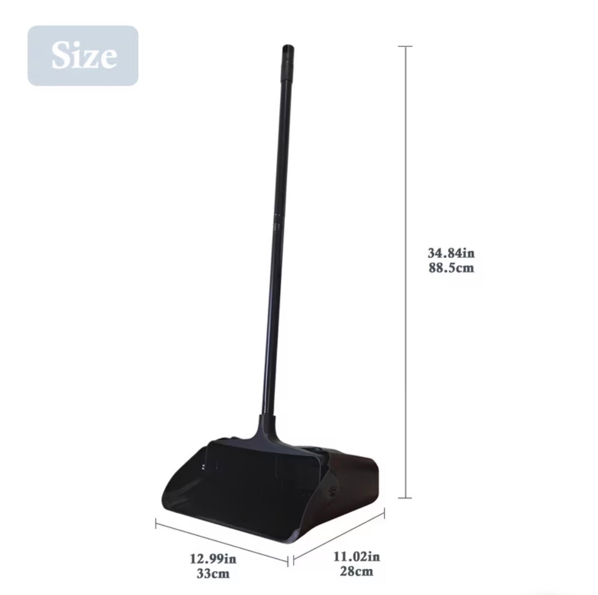 Heavy Duty Dustpan for Hard Floor, Long Handled UprightRotatable Foldable Dust Pan, for Home Kitchen Living Room Bedroom, Precision Edge & Hanging Hook, Durable Efficient Fast Cleaning