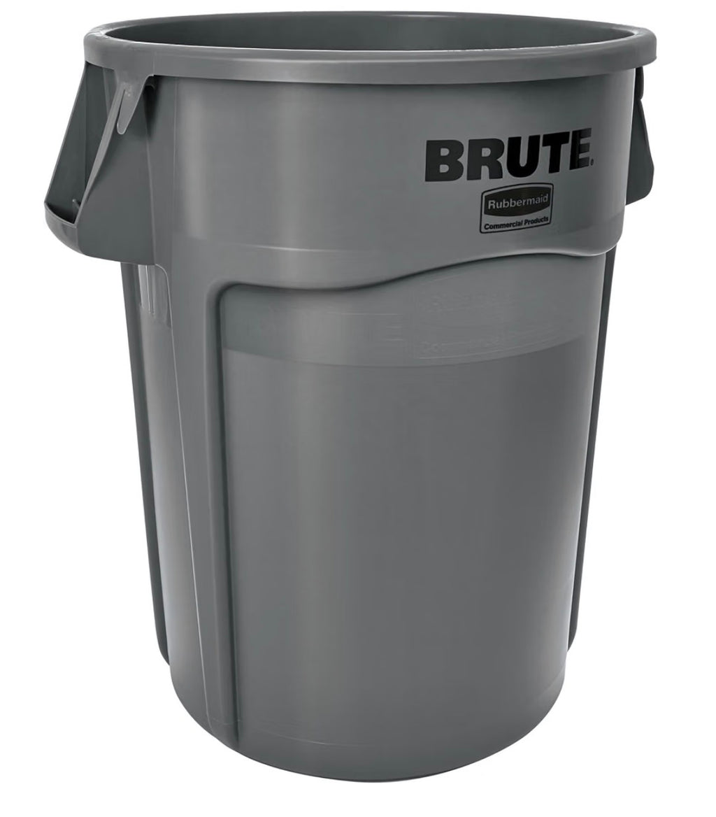 Rubbermaid Commercial Products BRUTE Heavy-Duty Round Trash/Garbage Container,Black, for Landscapers/Construction Sites/Restaurants/Back of House/Offices/Warehouses/Commercial Environments