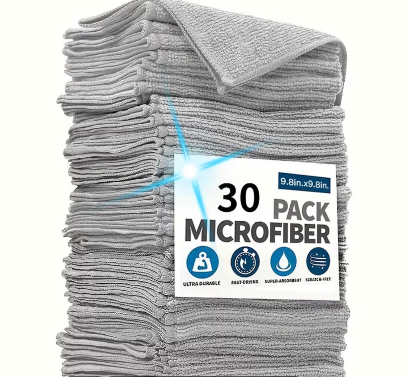 30pcs Multi-Functional Cleaning Cloths - Highly Absorbent And Durable