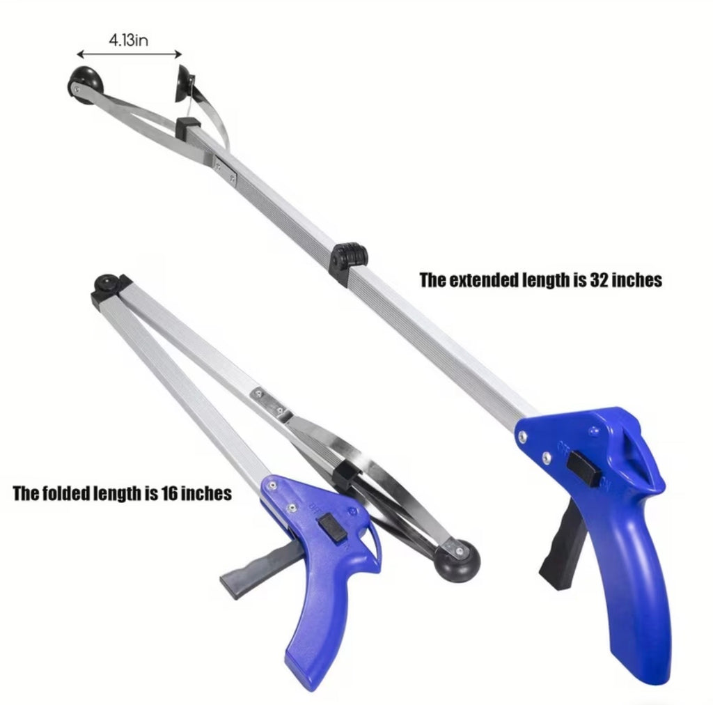 2 Pack Garbage Picking Tool 81cm/ 32Inch Long Hand Picker Aluminum Alloy Trash Grabber Reacher Easy Pick-Up and Trash Retrieval for Picking up Objects