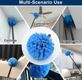 2pcs Cobweb Duster Head Brush-Twist-On Spider Web Brush for Outdoor & Indoor Web Cleaning, Fits Standard 3/4 Inch Threaded Poles, Reusable Brush Heads for Cleaning