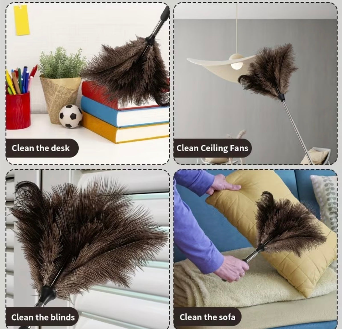 44 Inch Extendable Ostrich Feather Duster