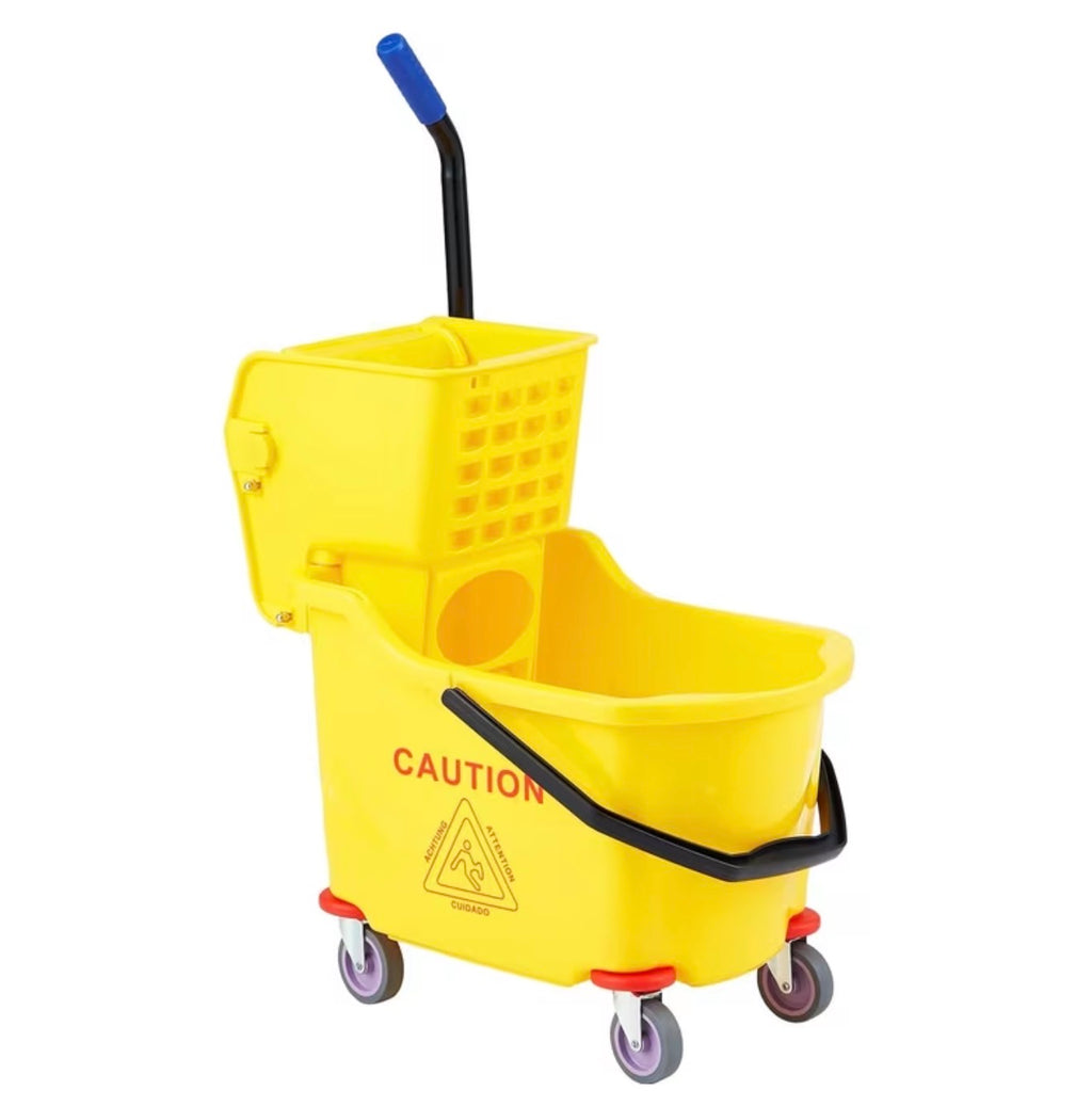 35-Qt Side Press Wringer Combo Commercial Mop Bucket on Wheels Heavy-Duty