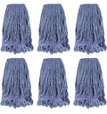 Commercial Heavy Duty Mop Heads Replacement: 6 Packs Industrial Wet Mop Head for Floor Cleaning - Commercial Products Looped End String Head Refills