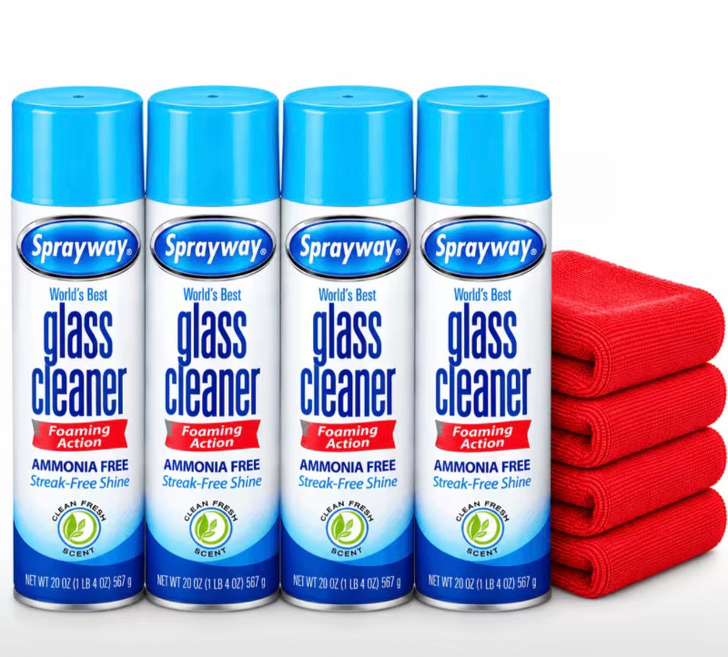 1 Sprayway Glass Cleaner Foam Action Cleaner 76 oz with Cleaning Cloth in Packaging